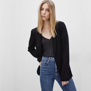 Black Women's Open-Front Blazer Jacket